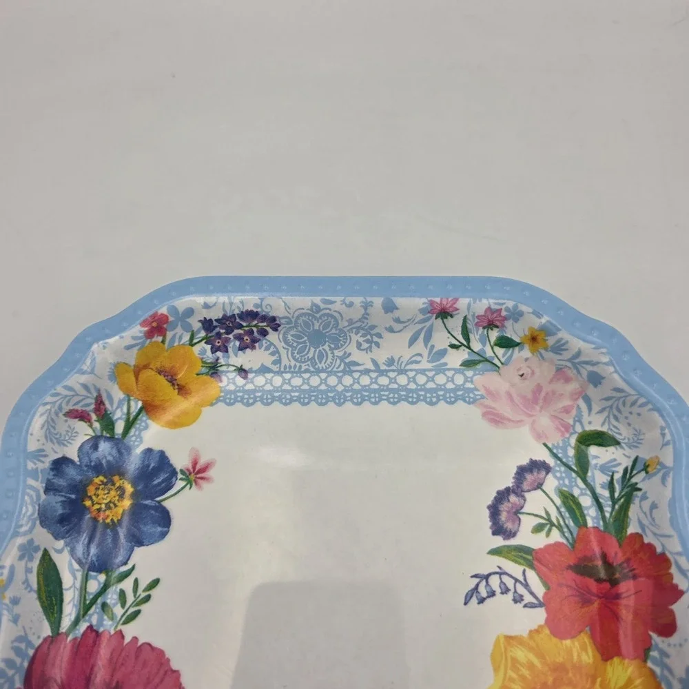 The Pioneer Woman Melamine Spoon Rest In Brilliant Blooms Floral Blue